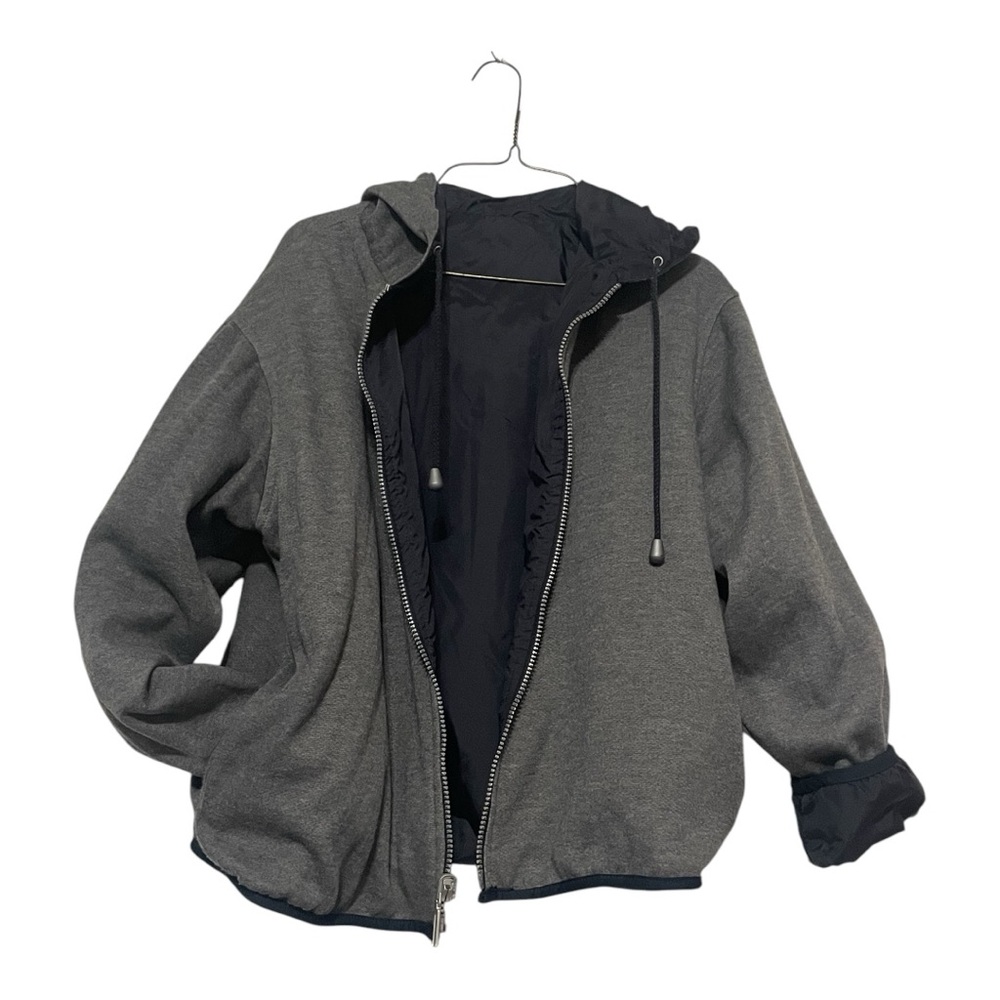 Unisex youth coat size medium/large reversible with hood No brand no size no tag